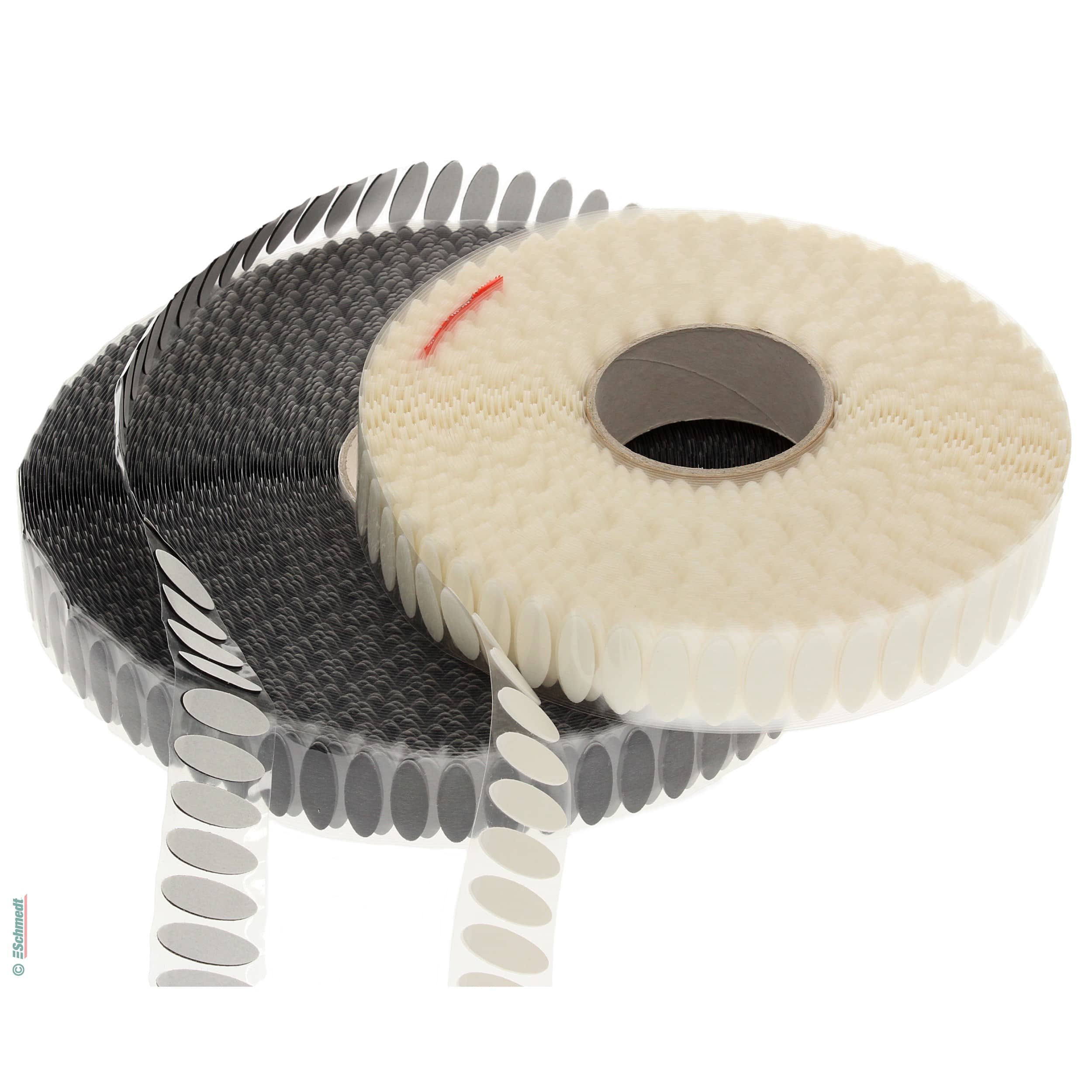 Circulos Velcro | círculo de bucles y ganchos combinado - Parte trasera autoadhesiva - Tamaño: 33 x 12 mm - Aplicación: para cerrar carpetas... - imagen-1