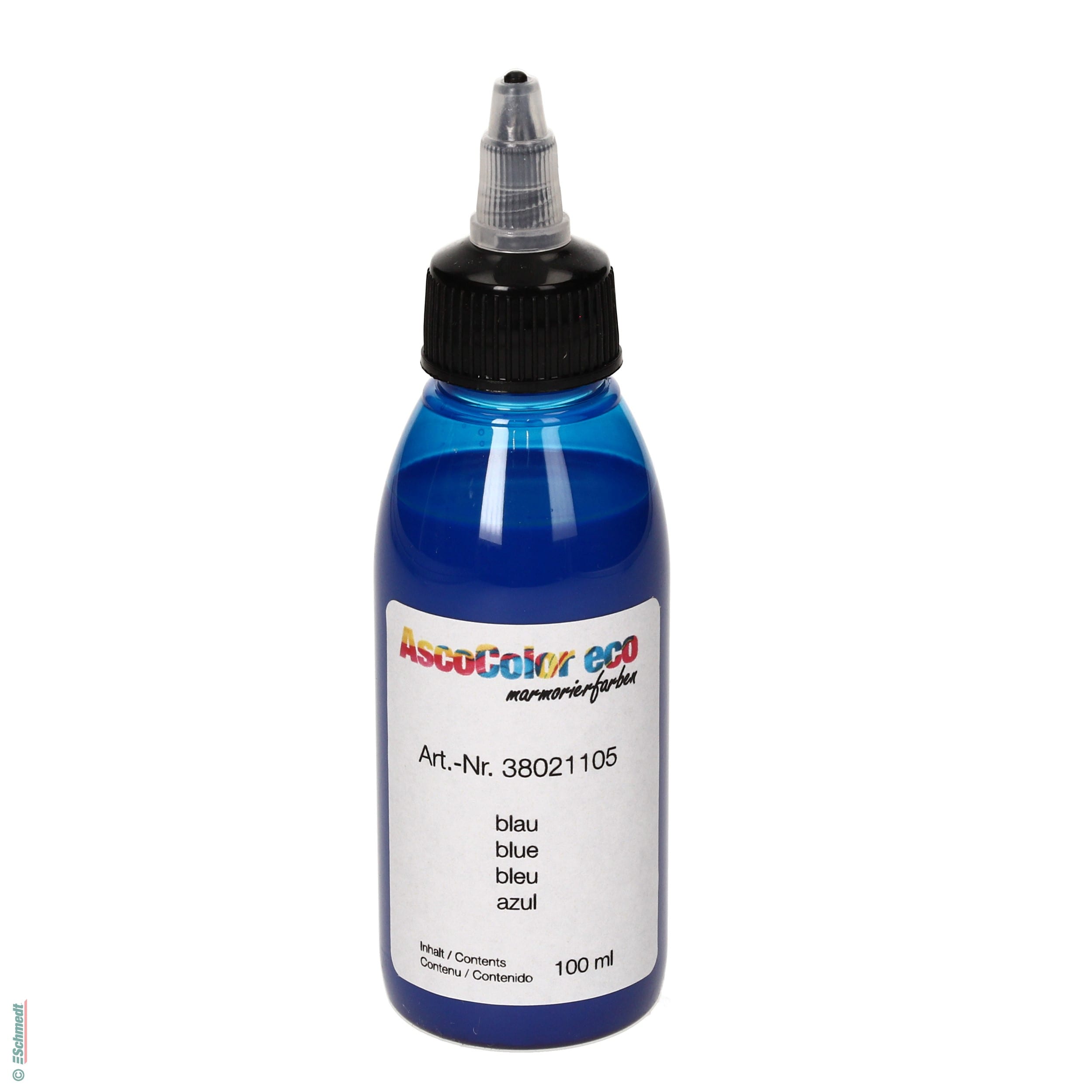 AscoColor eco - Pintura para marmolar - Color 105 - azul - Contenido Botella / 100 ml - Aplicación: para crear sus propios papeles marmolado...
