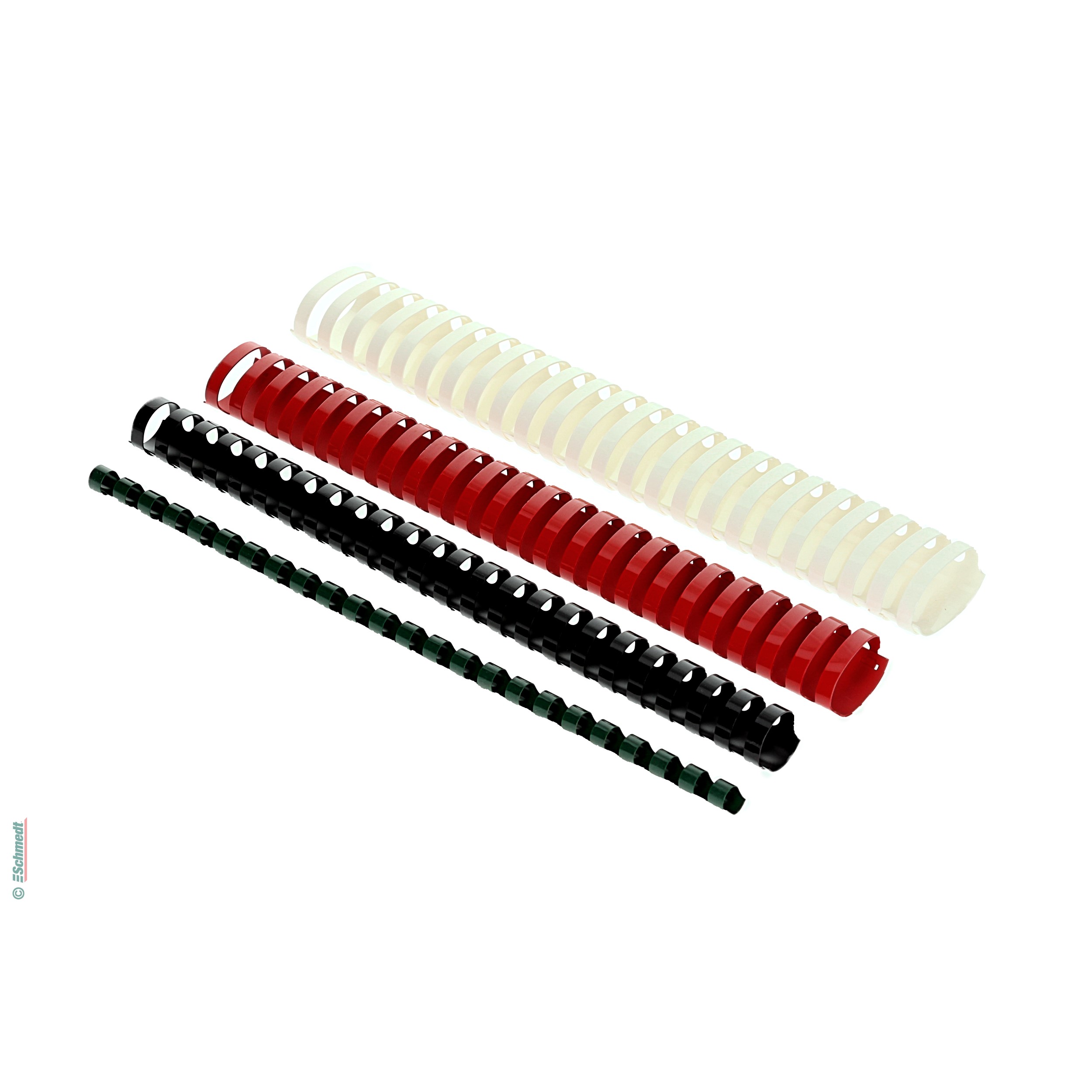 Canutillos de plástico - redondos - colorados - Paso EUROP - 24 anillas - para DIN A4...