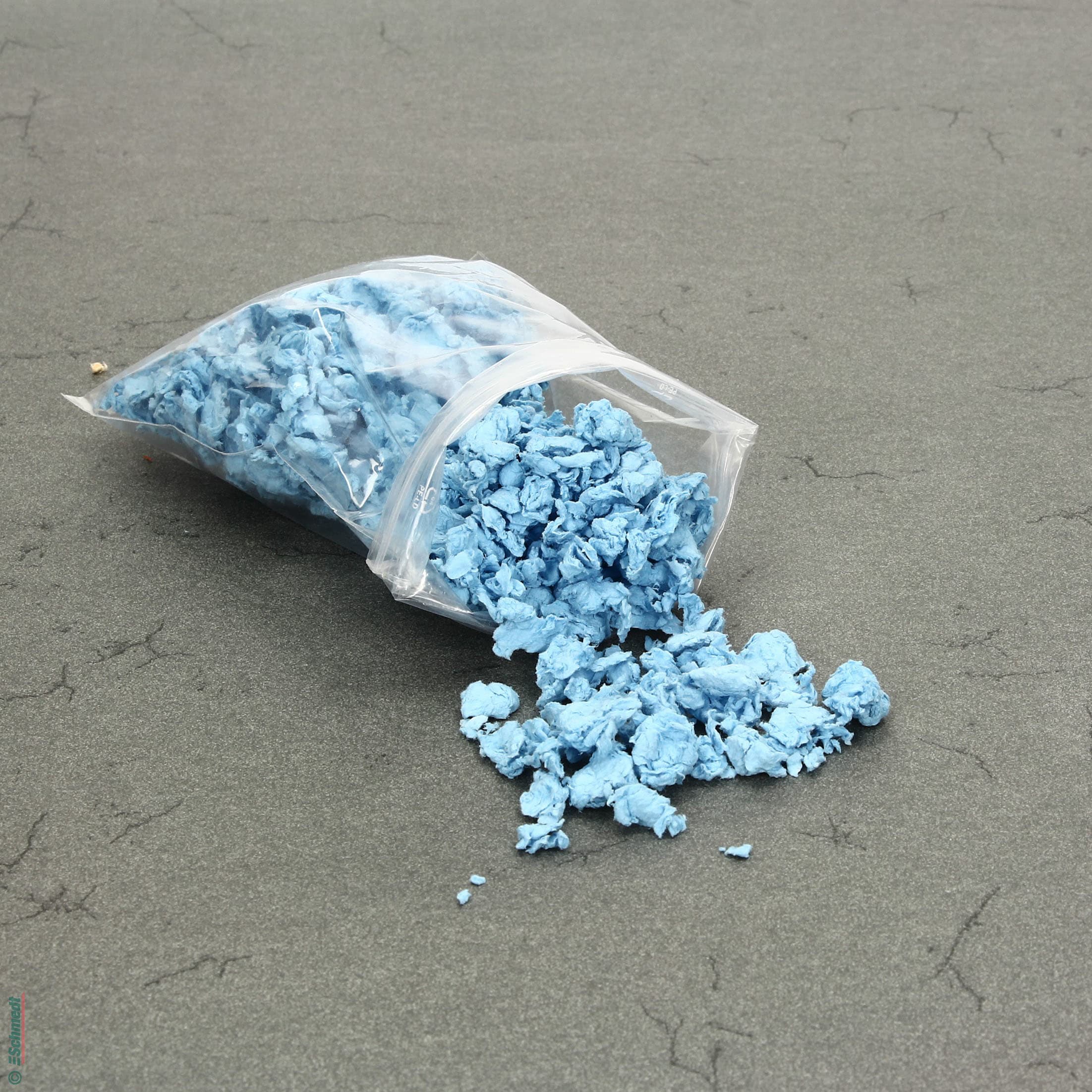 Fibras de papel de algodón pura - Color 009 - azul tinta - para la confección de pulpa de fibras en la restauración de papel...