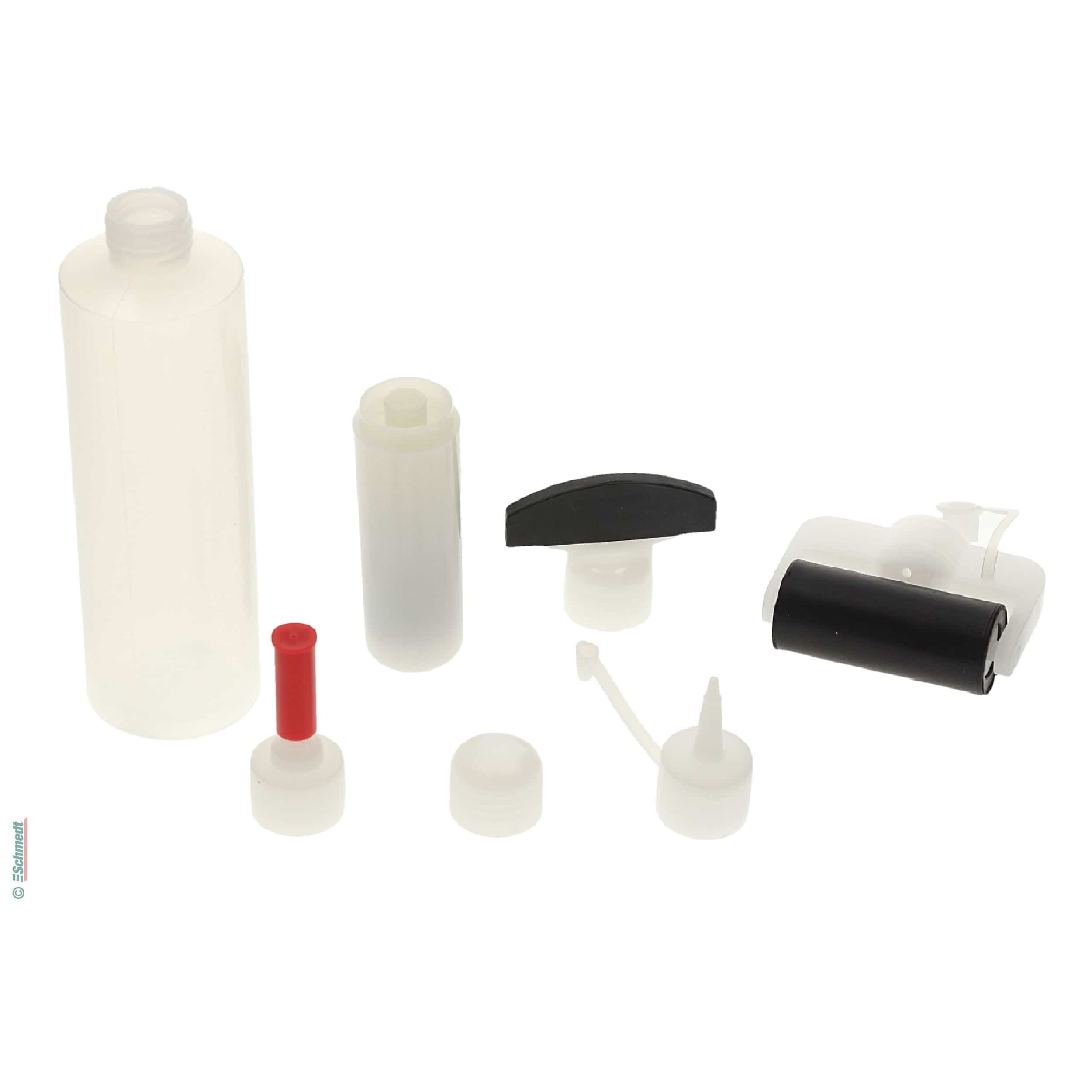 Dispensador de cola universal con 5 adaptadores - Capacidad aprox. 250 ml - para una práctica dosificación y trabajar de forma limpia la col... - imagen-1