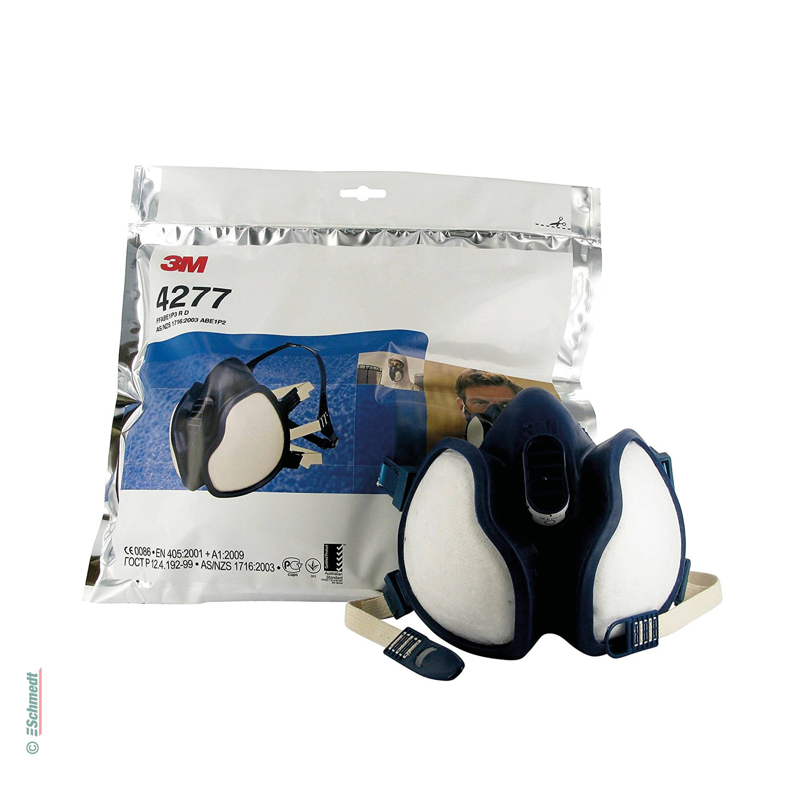 Máscara de protección respiratoria 3M 4277 - Protección contra gases, humos y partículas - protección contra gases orgánicos e inorgánicos, ...