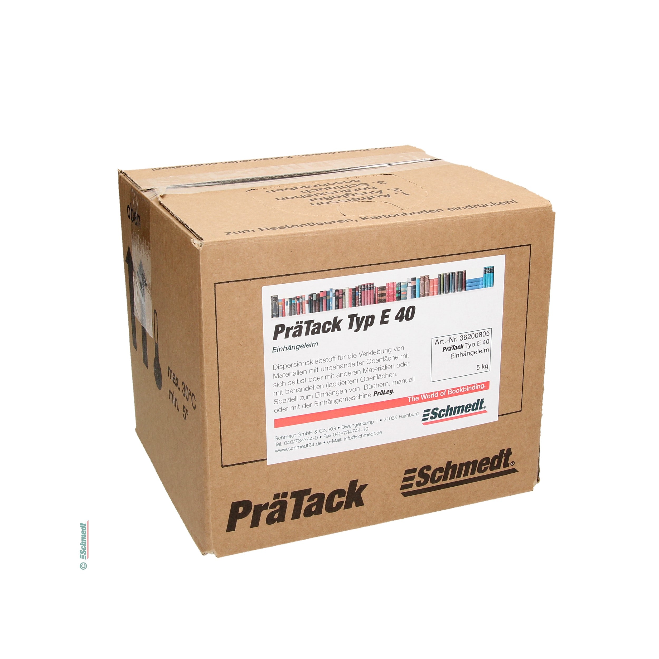 PräTack E40 - Contenido Bag-in-Box / 5 kg - para el encolado de materiales de superficie sin tratar con ellos mismos o con otros materiales ...