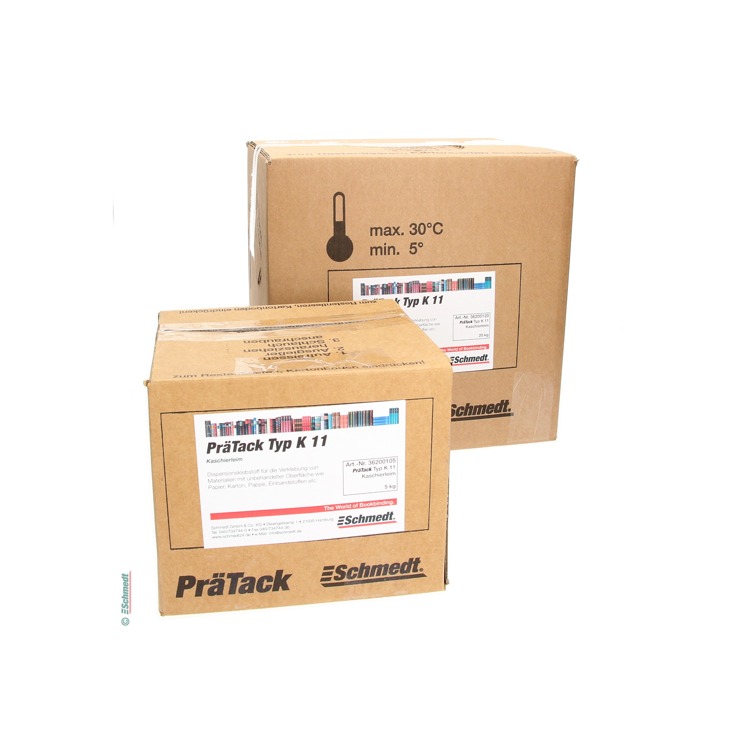 PräTack K11 - Contenido Bag-in-Box / 5 kg - para el contracolado de materiales con superficies sin tratar como papel, cartón, cartulina, tel...